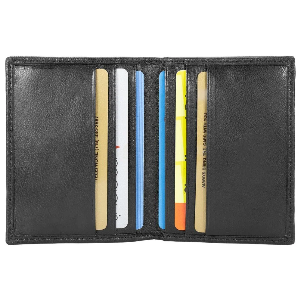 Genuine Leather Business Bifold Credit Card Holder for Men